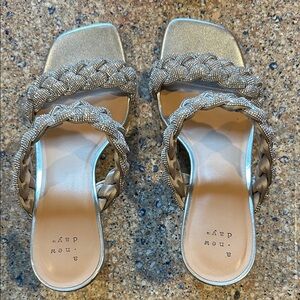 A New Day Women's Metallic Braided Sandals
